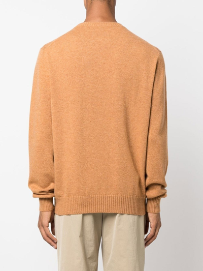 Shop Barrie Round Neck Cashmere Sweater In Brown