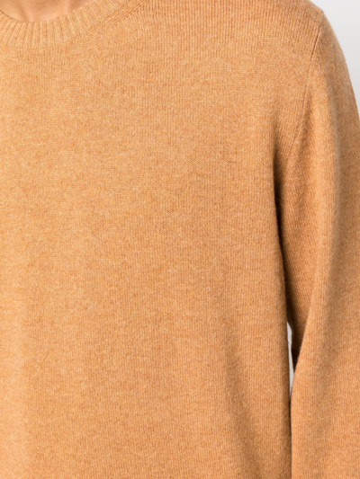 Shop Barrie Round Neck Cashmere Sweater In Brown