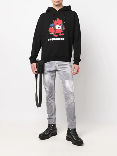 Dsquared2 Logo-print Detail Hoodie In Black
