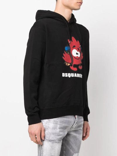 Dsquared2 Logo-print Detail Hoodie In Black