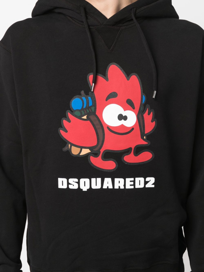 Dsquared2 Logo-print Detail Hoodie In Black