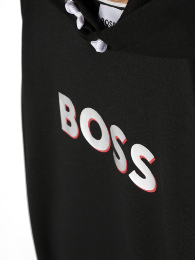 Shop Bosswear Logo-print Hooded Dress In Black