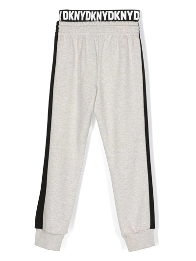 Shop Dkny Logo-waistband Track Pants In Grey