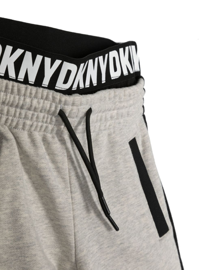 Shop Dkny Logo-waistband Track Pants In Grey