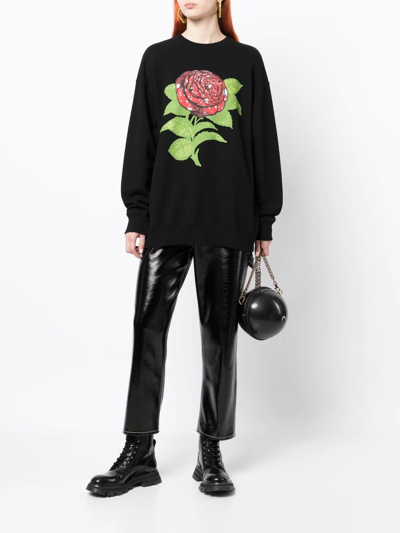 Undercover Rose Cotton Graphic Sweatshirt In Black
