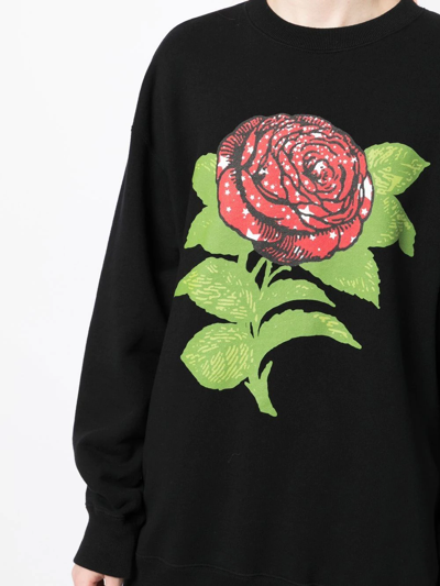 Undercover Rose Cotton Graphic Sweatshirt In Black