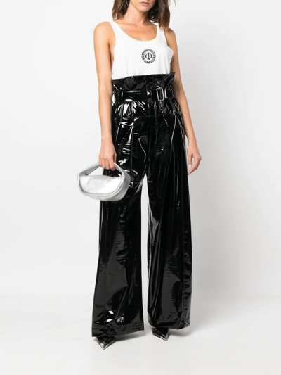 Philosophy Di Lorenzo Serafini High-shine Wide-leg Trousers In Black