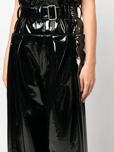 Philosophy Di Lorenzo Serafini High-shine Wide-leg Trousers In Black
