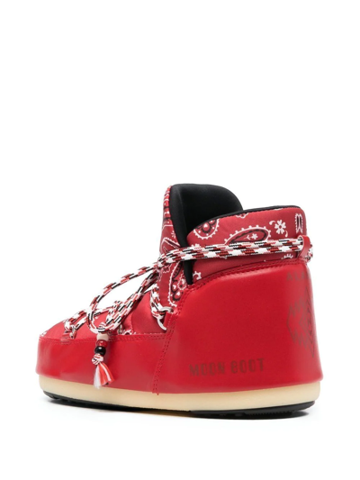 Shop Alanui X Moonboot X Moon Boot Bandana-print Snow Boots In Red