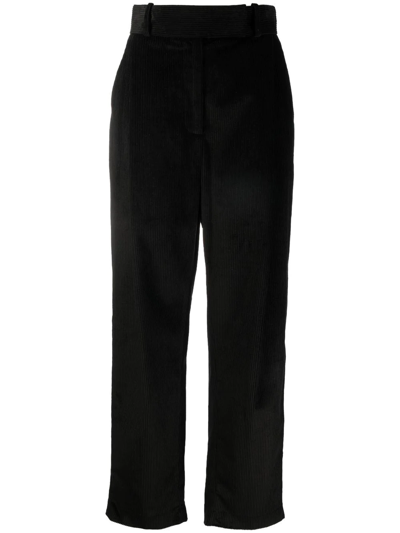 Shop Totême Pleated Corduroy Trousers In Black