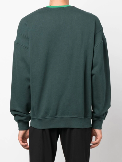 Ambush Multi-panel Long-sleeve Sweatshirt In Green Gables Off White