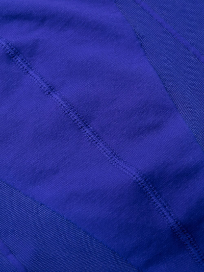 Wolford X Mugler Purple Mesh Panelled Tights In Blue