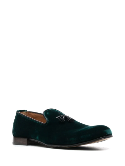 Shop Tom Ford Velvet Nicholas Tassel-detail Slippers In Green
