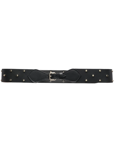 Shop Redv Stud-embellished Calf Leather Belt In Black