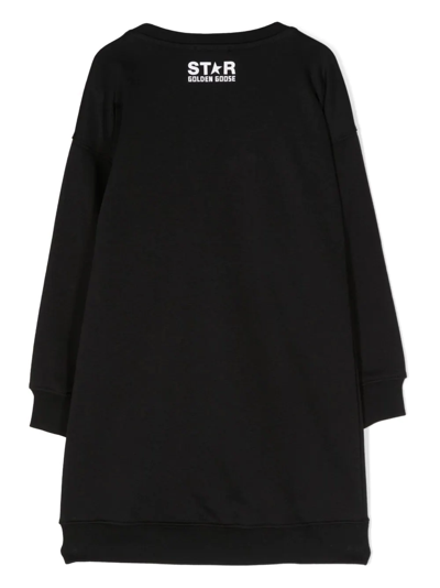 Shop Golden Goose Star-logo Sweater Dress In Black