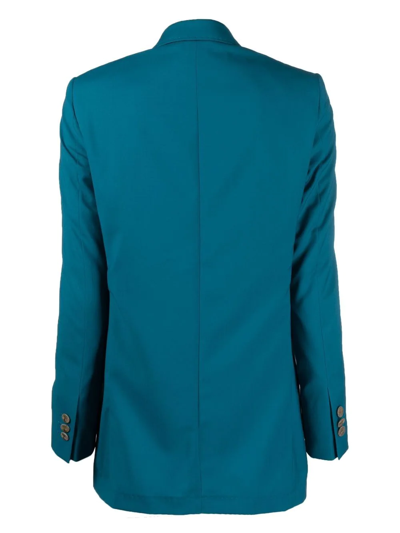 Shop Maurizio Miri Notched-collar Single-breasted Blazer In Blue