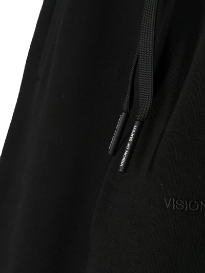Vision Of Super Black Sweatpants For Boy With Flames In Black