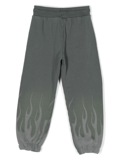 Vision Of Super Embroidered-logo Drawstring Track Pants In Green