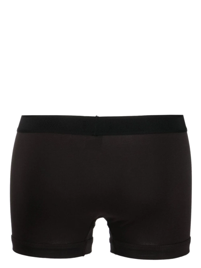 Shop Tom Ford Logo-waistband Boxer Briefs In Brown