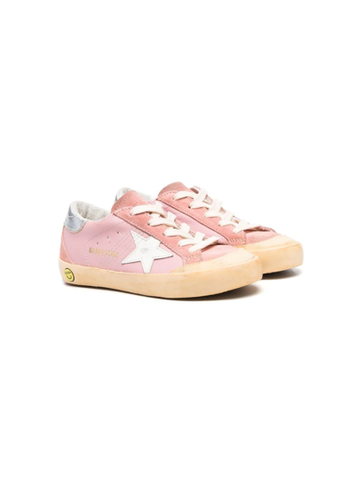 Shop Golden Goose Star-patch Lace-up Sneakers In Pink