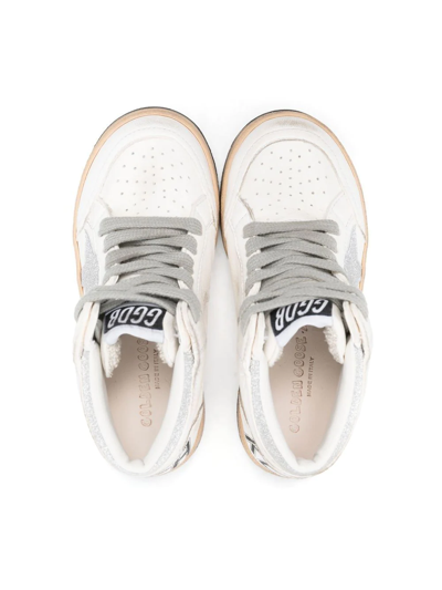 Shop Golden Goose High-top Lace-up Sneakers In White