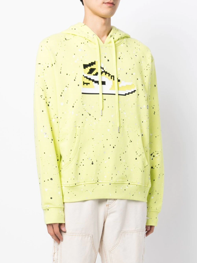 Shop Mostly Heard Rarely Seen 8-bit Neon Volt Long-sleeve Hoodie In Yellow