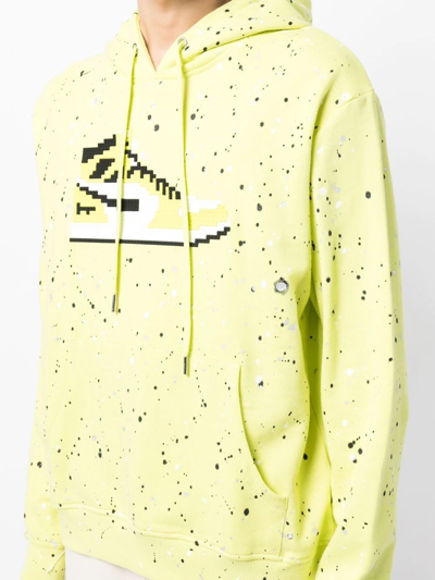 Shop Mostly Heard Rarely Seen 8-bit Neon Volt Long-sleeve Hoodie In Yellow