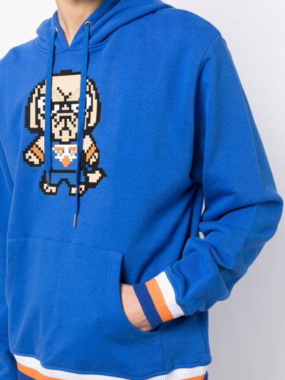 Shop Mostly Heard Rarely Seen 8-bit New York Long-sleeve Hoodie In Blue