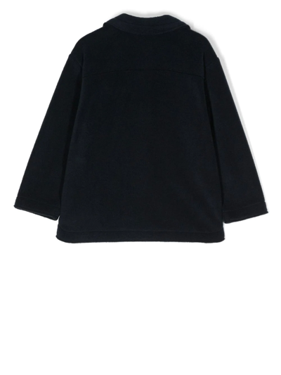 Il Gufo Single-breasted Fleece Jacket In Blue