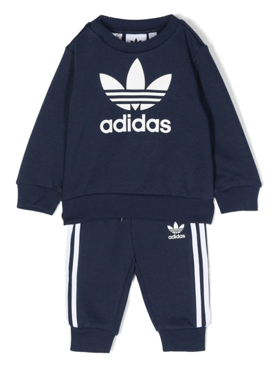 Adidas Originals Babies' Trefoil-logo Crew-neck Tracksuit In Blue | ModeSens
