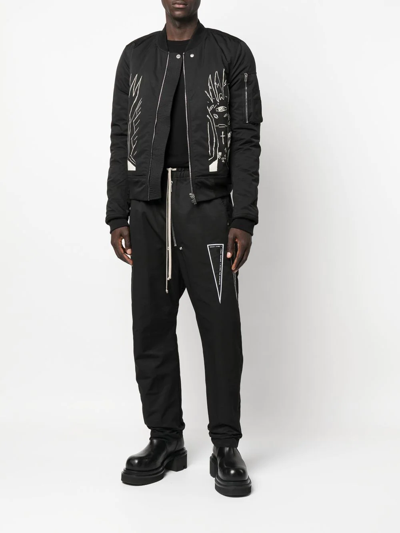 Rick Owens Drkshdw Drop-crotch Trousers In Black