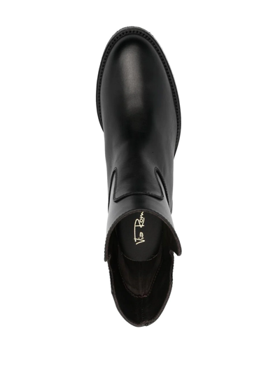 Shop Via Roma 15 Side Slit-detail Ankle Boots In Black