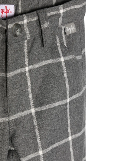 Il Gufo Check-pattern Trousers In Grey