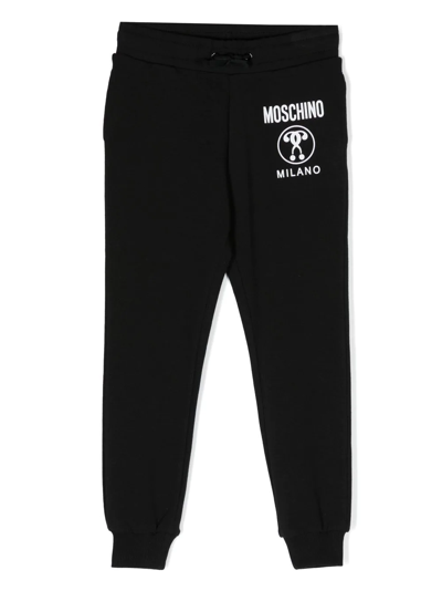 Shop Moschino Logo-print Detail Track Pants In Black