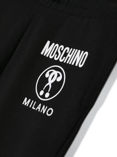Shop Moschino Logo-print Detail Track Pants In Black
