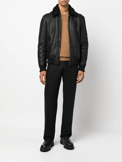 Drumohr Crew-neck Wool Jumper In Brown