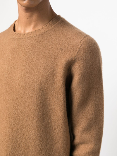 Drumohr Crew-neck Wool Jumper In Brown