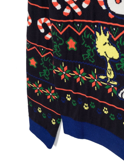 Shop Marc Jacobs Teen Snoopy Intarsia-knit Jumper In Blue