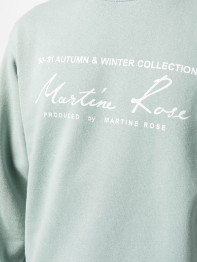 Shop Martine Rose Logo-print Long-sleeve Sweatshirt In Green