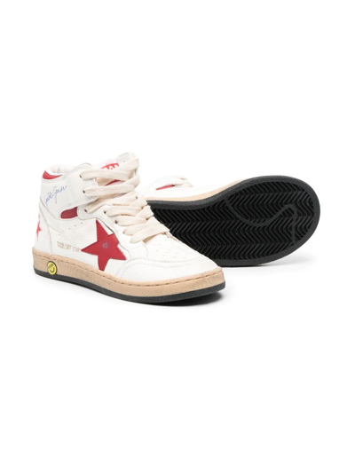 Shop Golden Goose Star-patch Hi-top Sneakers In White