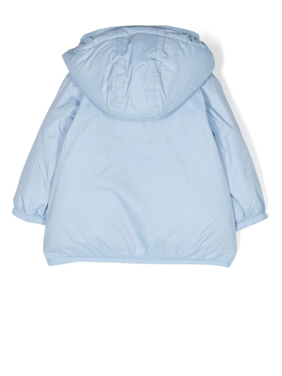 Shop K-way Stripe-detail Hooded Jacket In Blue