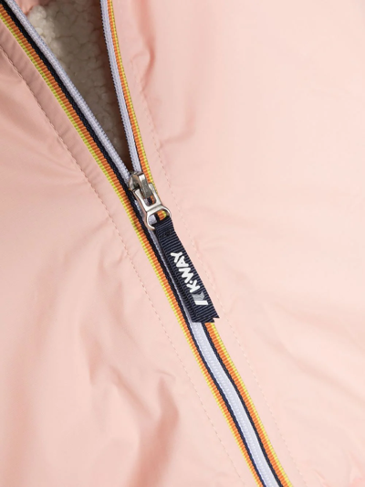 Shop K-way Stripe-detail Hooded Jacket In Pink