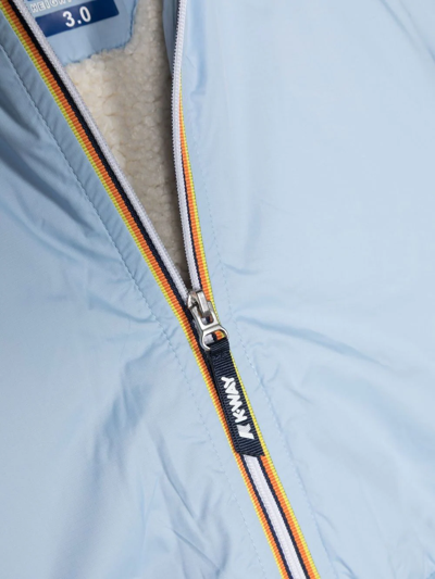 Shop K-way Stripe-detail Hooded Jacket In Blue