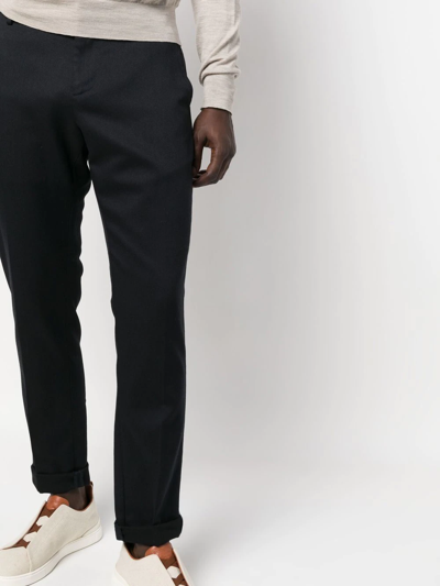 Shop Dondup Slim-cut Tailored Trousers In Blue