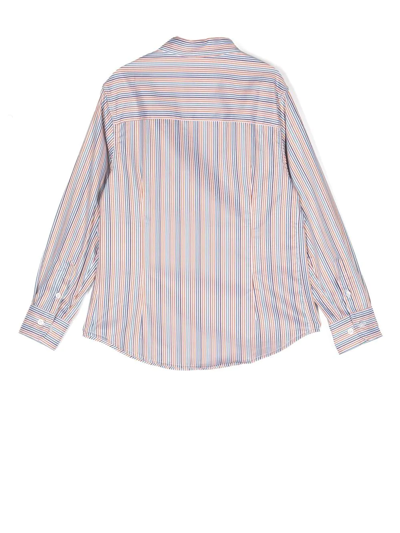 Shop Fay Striped Long-sleeve Shirt In Blue