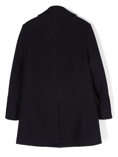 Fay Layered Single-breasted Coat In Blue