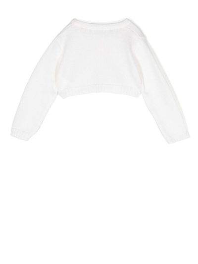 Shop Colorichiari Wool-knit Cardigan In White