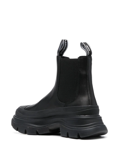 Karl Lagerfeld Luna Maison Karl Gore Boot Black Lthr In Black