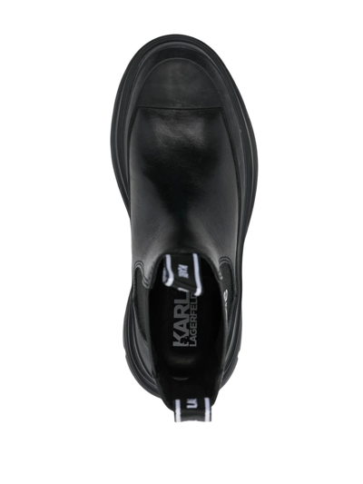 Karl Lagerfeld Luna Maison Karl Gore Boot Black Lthr In Black