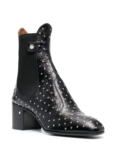 Shop Laurence Dacade Studded Leather Boots In Black
